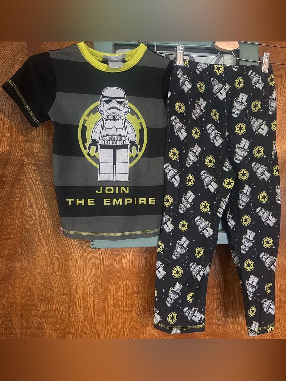 Lego Kids Stormtrooper Pajama Set - Black, Gray, Neon Yellow